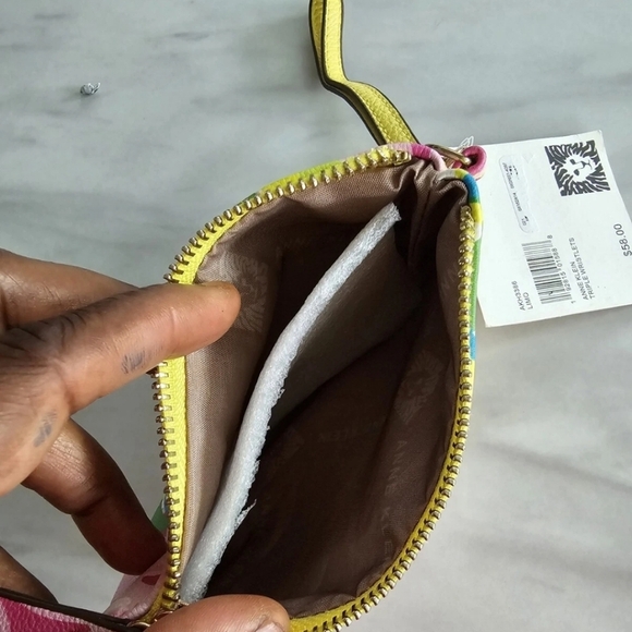 $58 Anne Klein Wristlet Coin Pouch Women Multi Print Colorful New - Picture 7 of 10